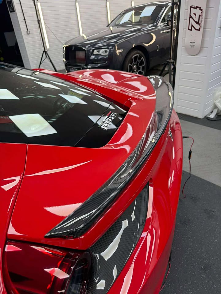 2015-2020 Ferrari 488 GTB BKSS Style Carbon Fiber Trunk Spoiler - Image 3