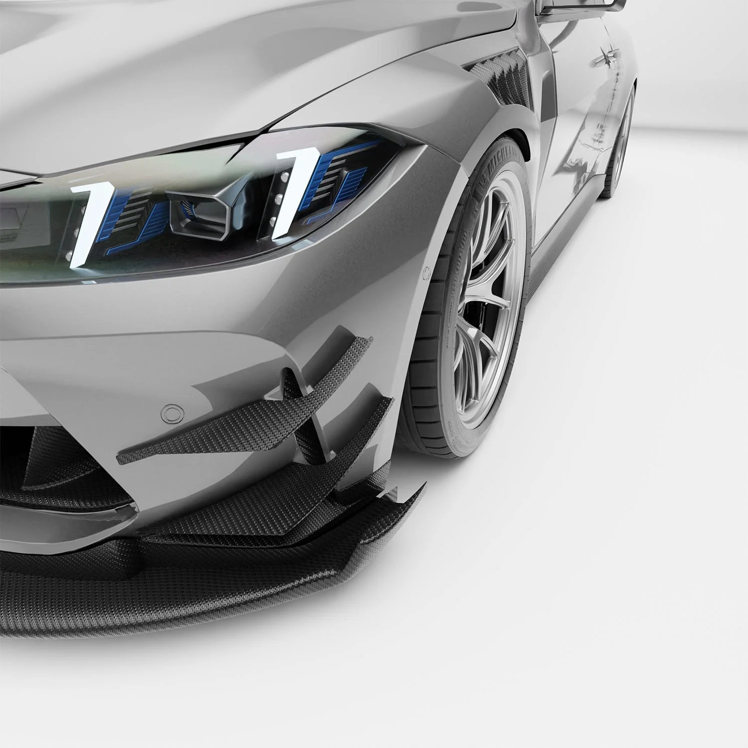 BMW M4 G82 Carbon Fiber Front Bumper Canards - Image 6