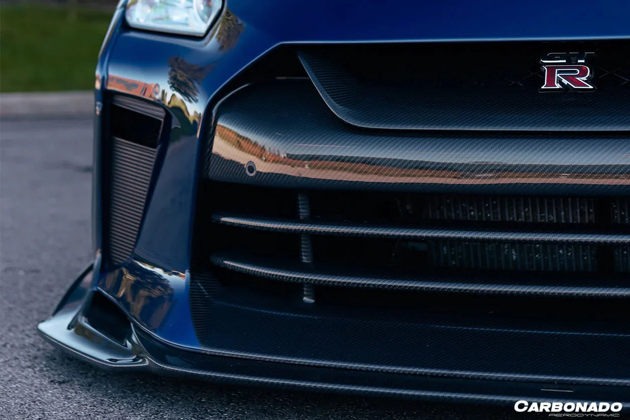 Carbonado TS Style Front Bumper & Front Lip for Nissan GTR GT-R R35 2017-2022 EBA Carbon Fiber / FRP - Image 5