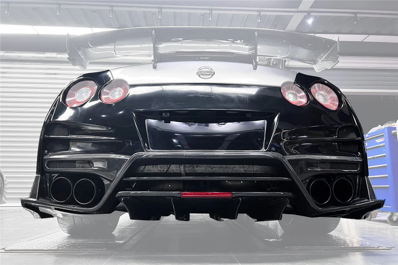 Carbonado TS Style Rear Bumper, Diffuser & Undertray for Nissan GTR GT-R R35 2008-2022 CBA & DBA & EBA Carbon Fiber / FRP