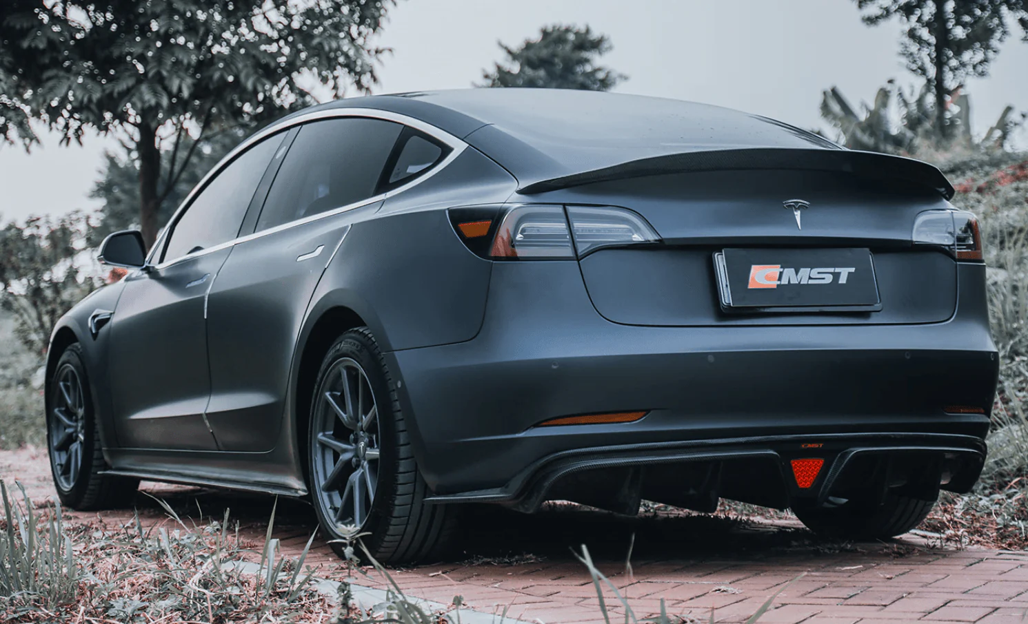 CMST Carbon Fiber Full Body Kit Style A for Tesla Model 3 - Image 17