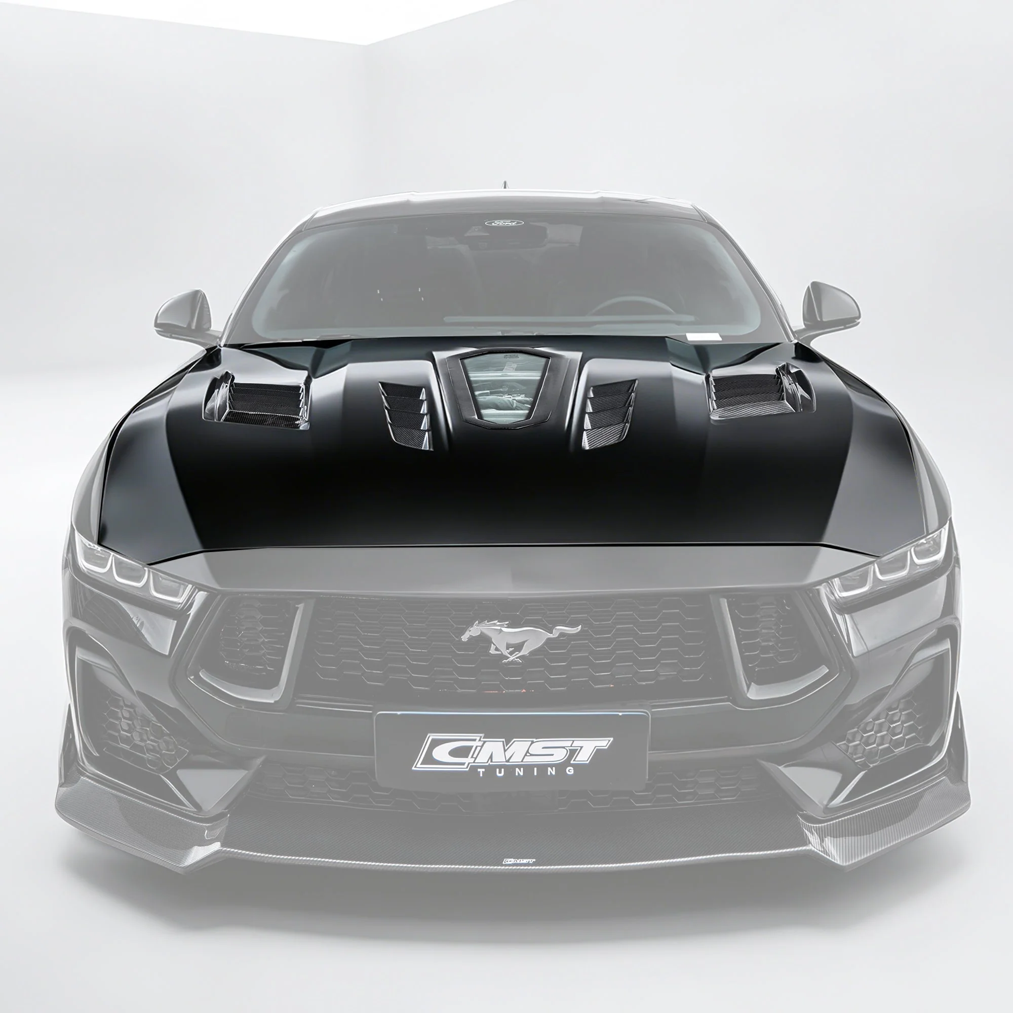 CMST Ford Mustang S650 2.3/5.0 Carbon Fibre Bonnet With Tempered Glass Window