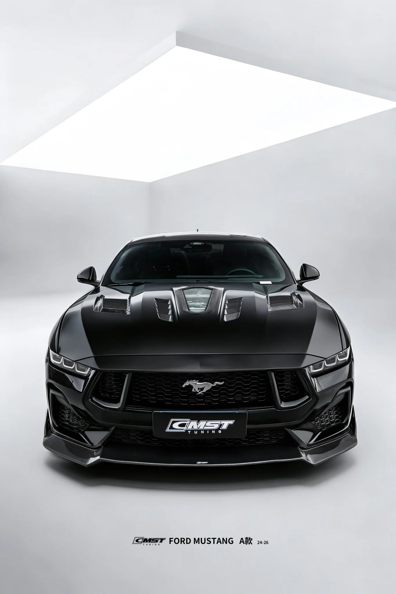 CMST Ford Mustang S650 2.3/5.0 Carbon Fibre Bonnet With Tempered Glass Window - Image 6