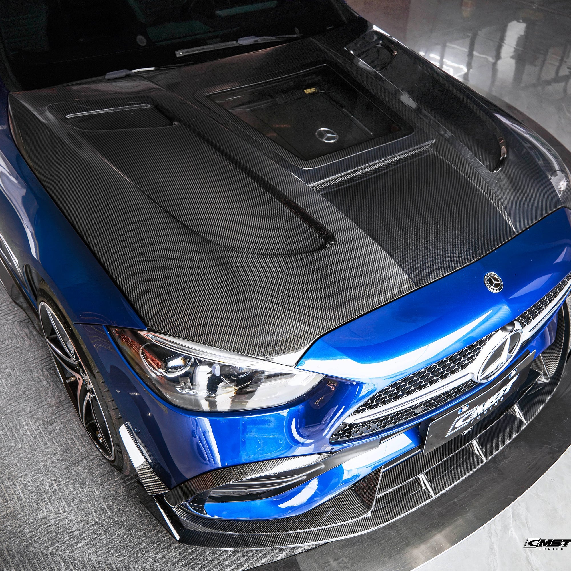 CMST Mercedes-Benz C-Class W206 Carbon Fibre Tempered Glass Bonnet V2 - Image 2