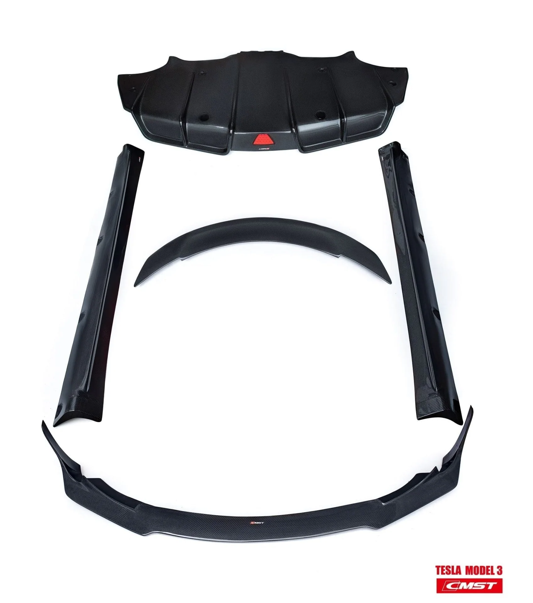 CMST Tesla Model 3 Carbon Fiber Full Body Kit Style E - Image 3