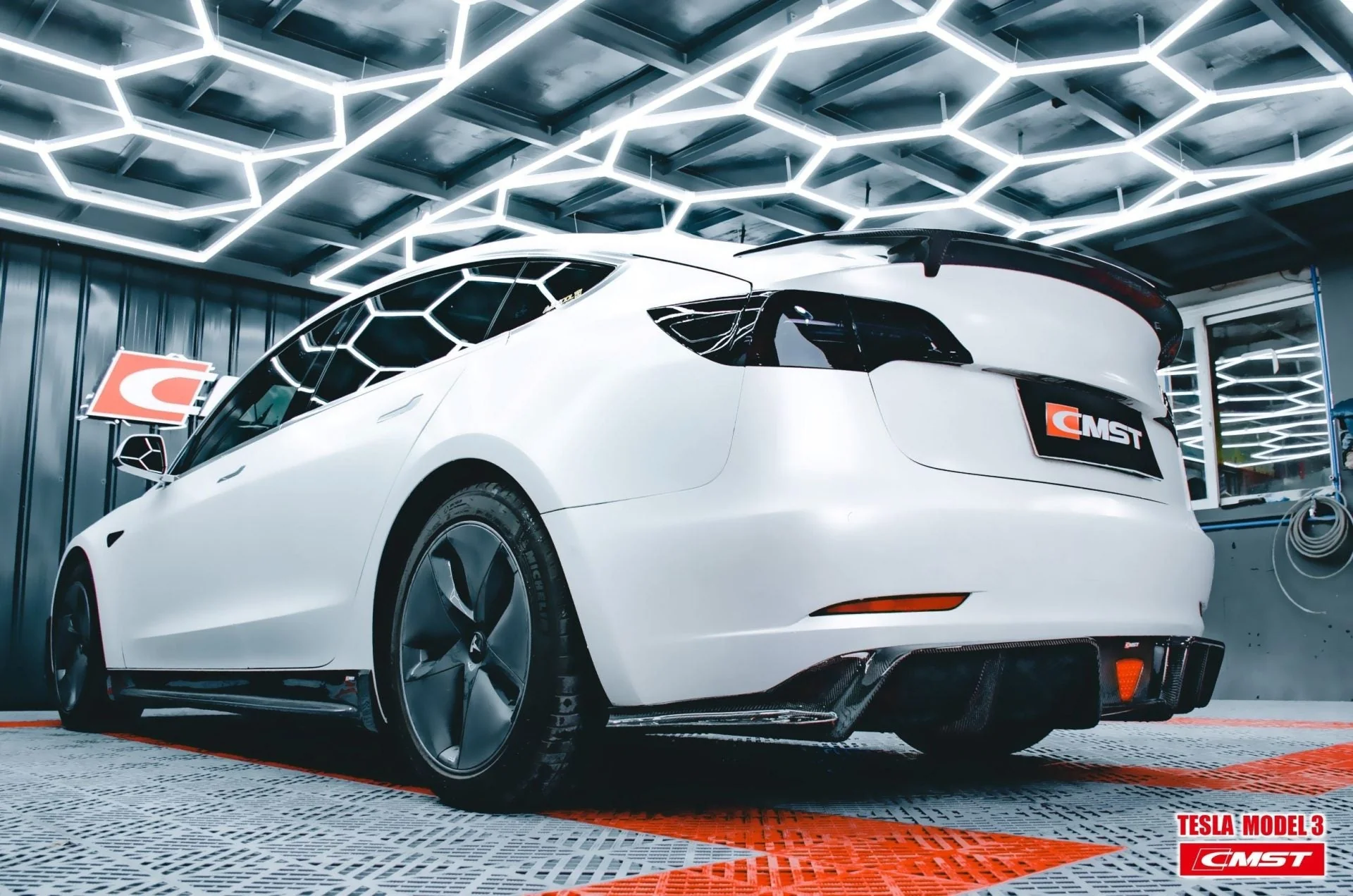 CMST Tesla Model 3 Carbon Fiber Full Body Kit Style E - Image 35