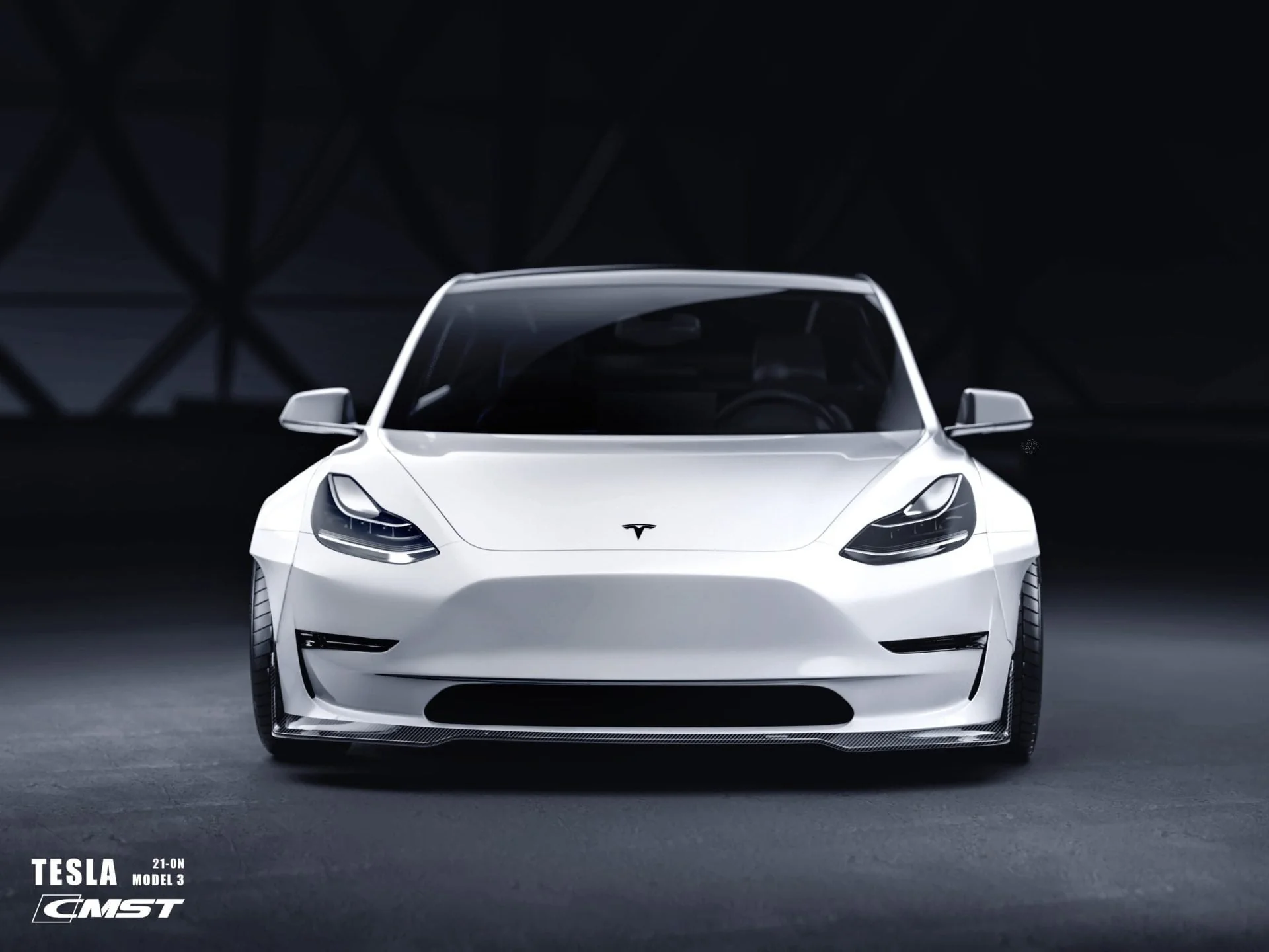 CMST Tesla Model 3 Carbon Fiber Full Body Kit Style F - Image 4