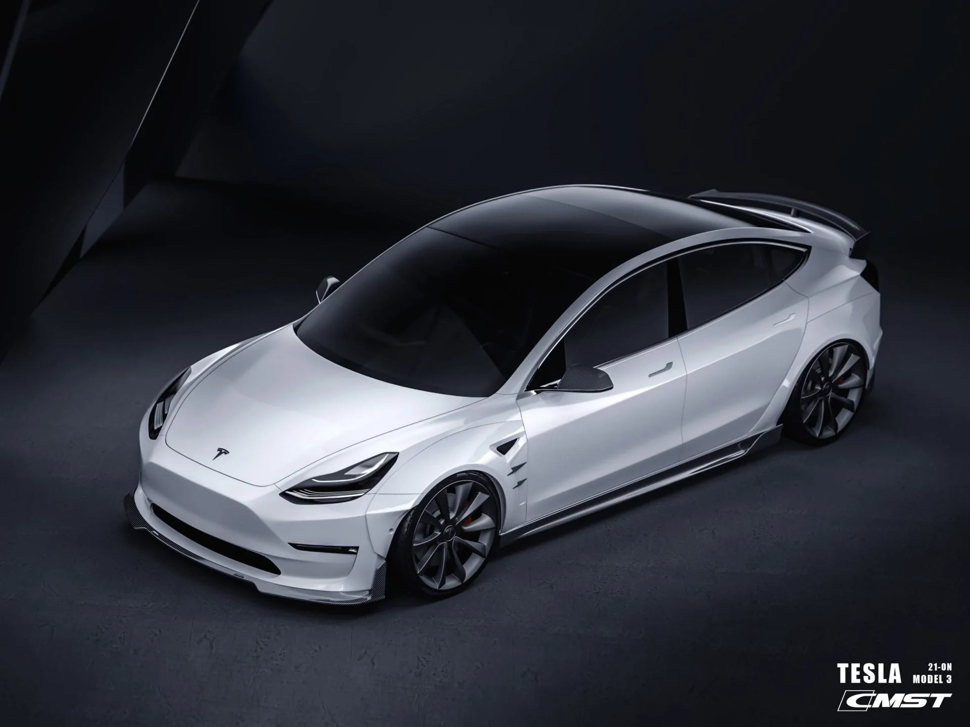 CMST Tesla Model 3 Carbon Fiber Full Body Kit Style F - Image 5