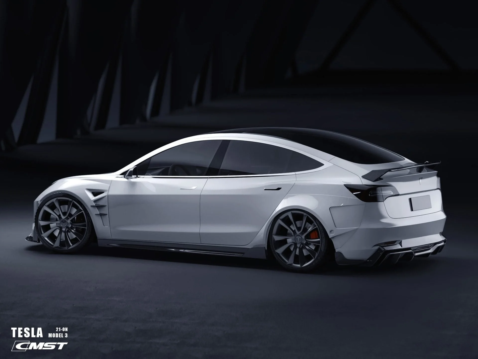 CMST Tesla Model 3 Carbon Fiber Full Body Kit Style F - Image 7