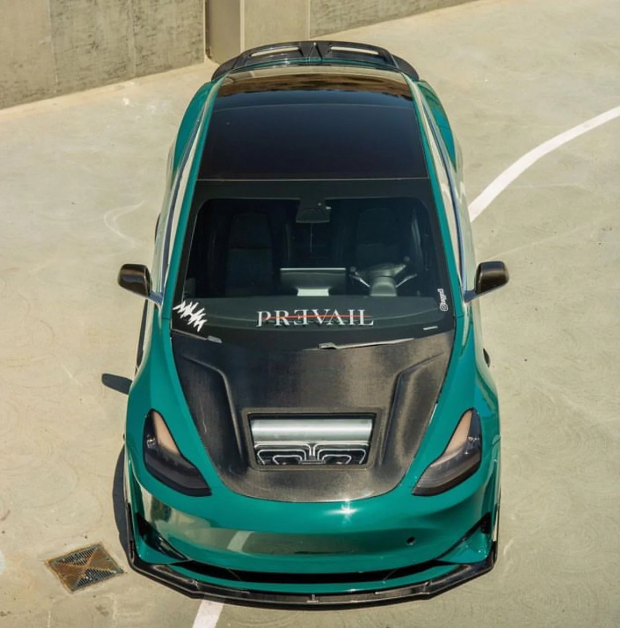 CMST Tuning Carbon Fiber Hood Clearview Glass Transparent for Tesla Model 3 - Image 3