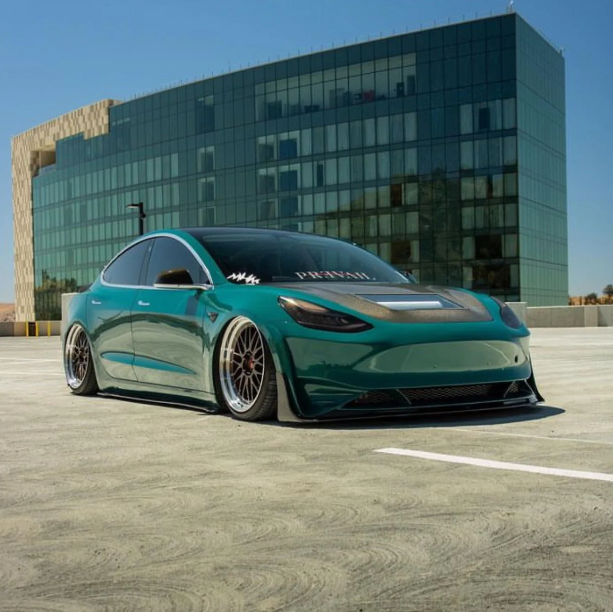 CMST Tuning Carbon Fiber Hood Clearview Glass Transparent for Tesla Model 3 - Image 4