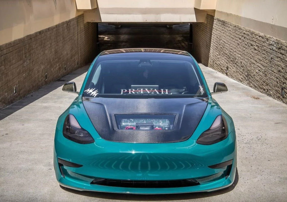CMST Tuning Carbon Fiber Hood Clearview Glass Transparent for Tesla Model 3 - Image 5