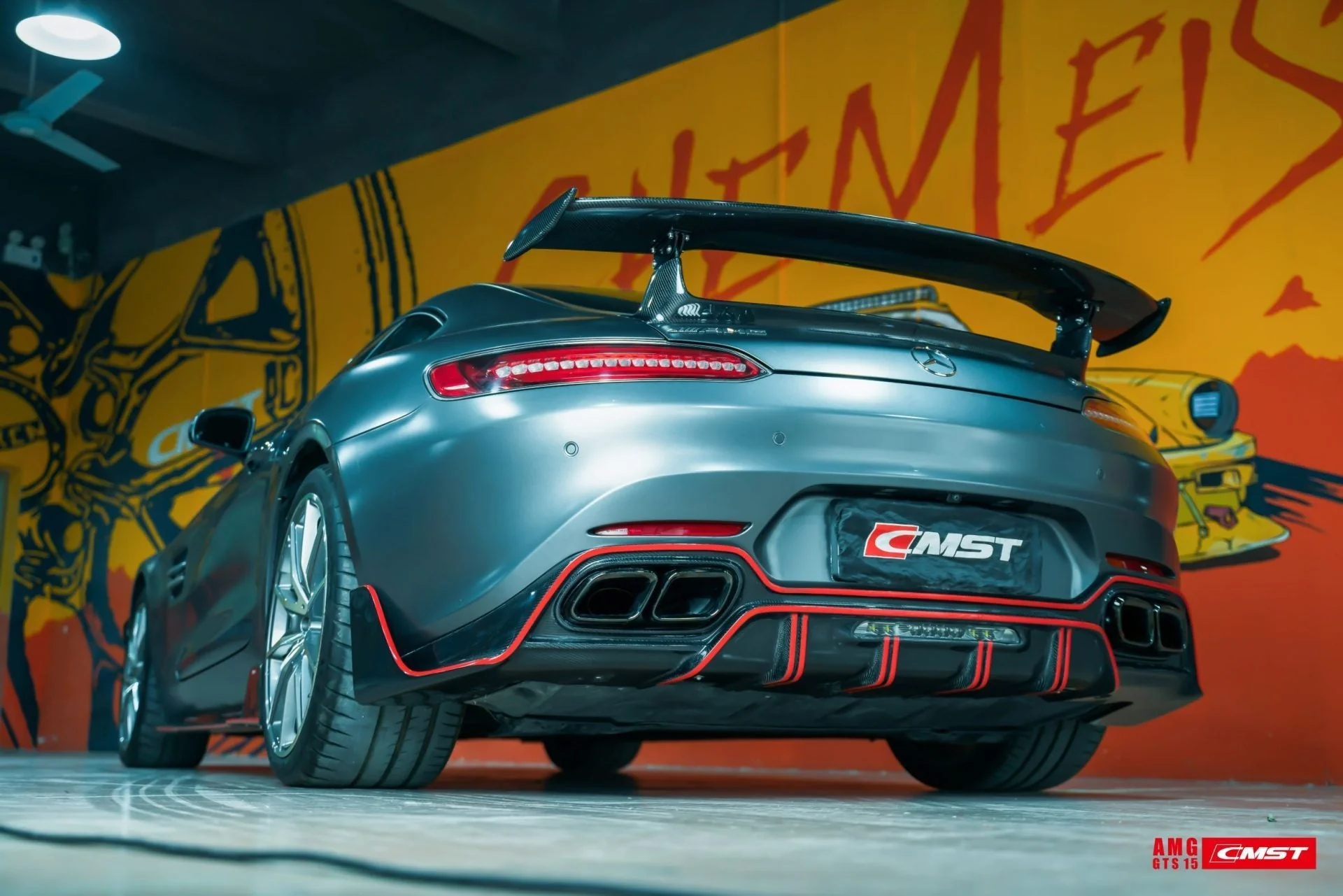 CMST Tuning Carbon Fiber Rear Spoiler Wing Ver.1 for Mercedes Benz C190 AMG GT GTS 2015-ON - Image 14