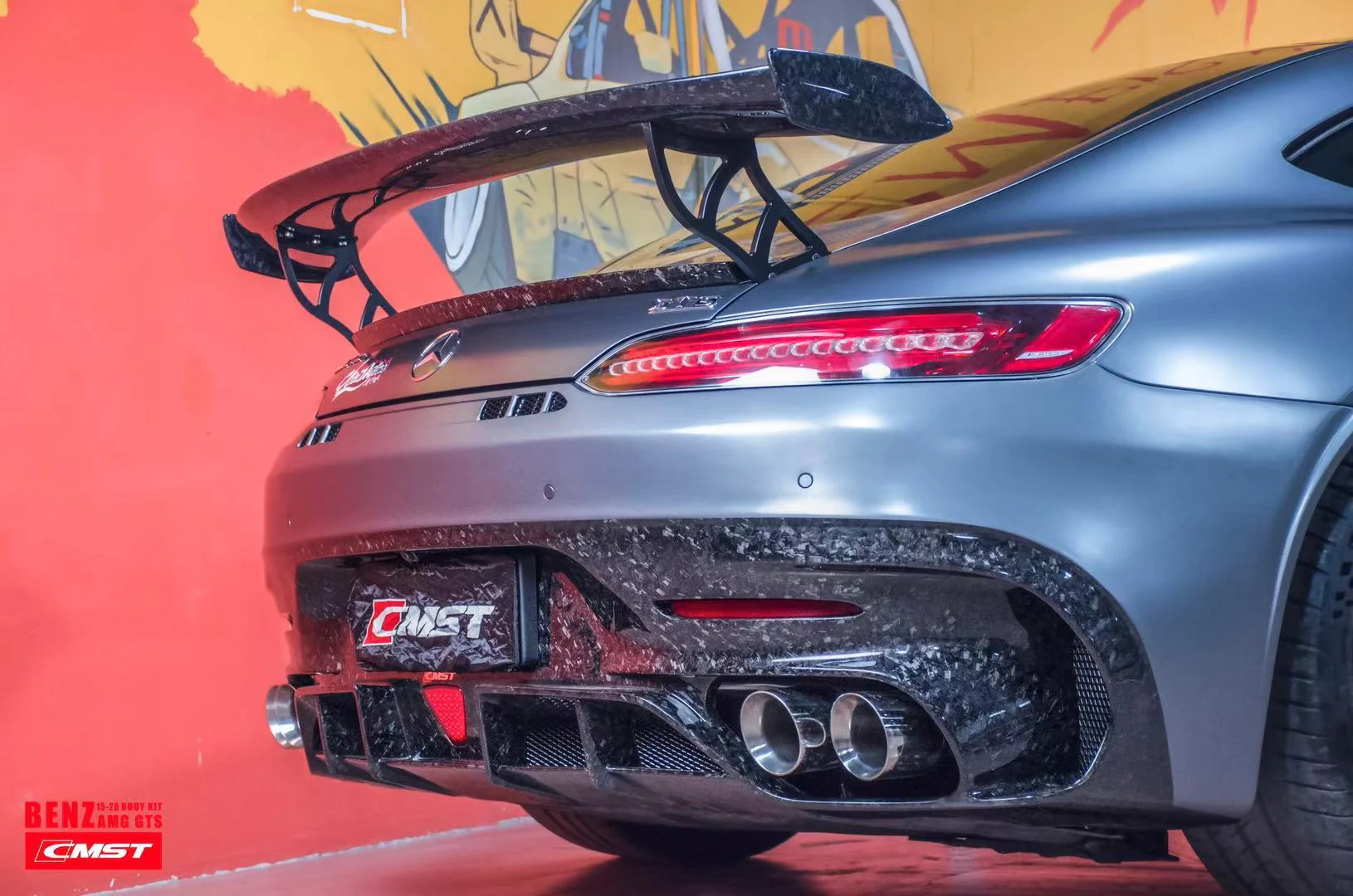 CMST Tuning Carbon Fiber Rear Spoiler Wing Ver.2 for Mercedes Benz C190 AMG GT GTS GTC 2015-2021 - Image 14