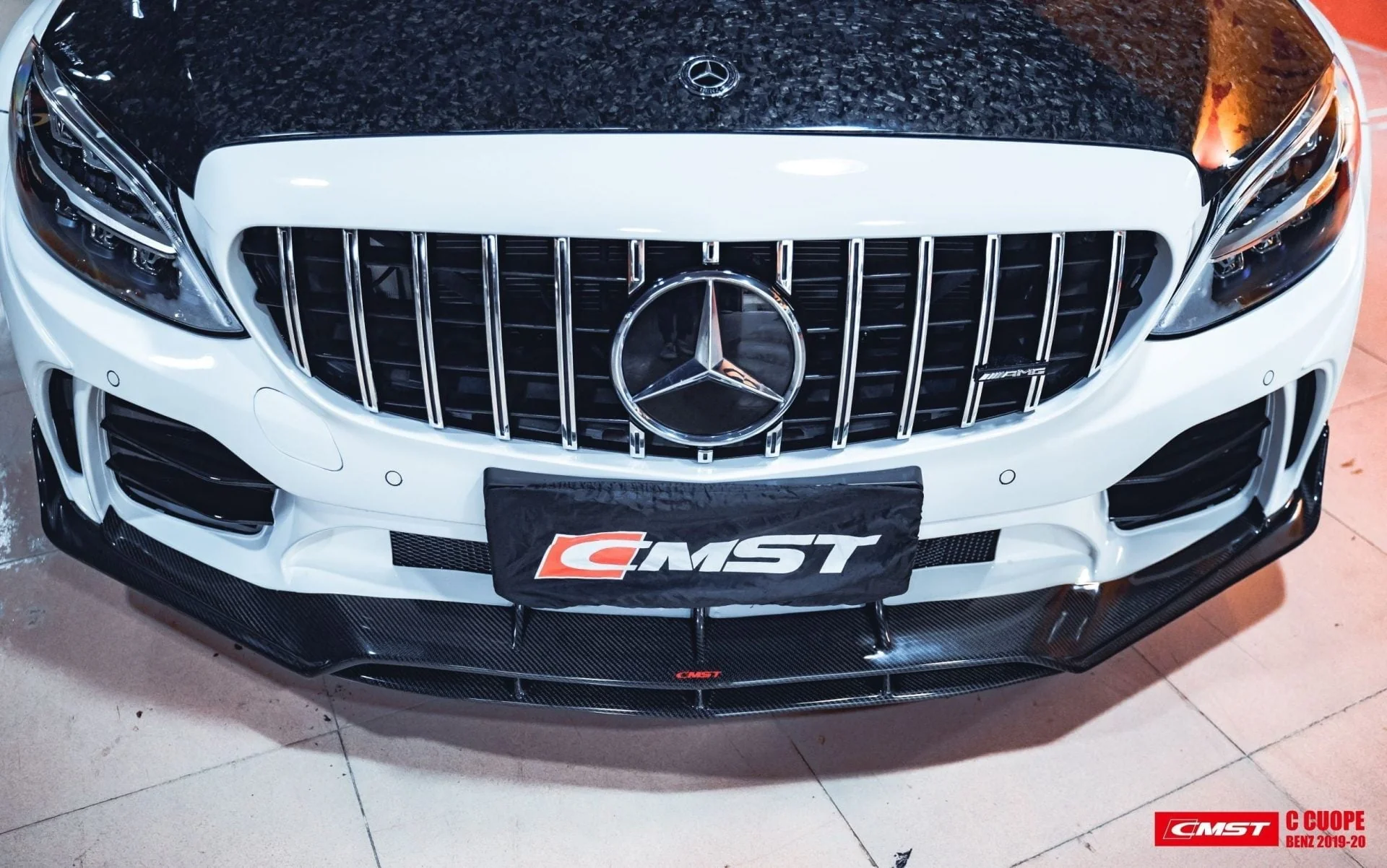 CMST Tuning PP Polyurethane Front Bumper & Grill & Carbon Fiber Front Lip  for Mercedes-Benz C43 C300 2015-2021 Coupe Sedan - Image 10