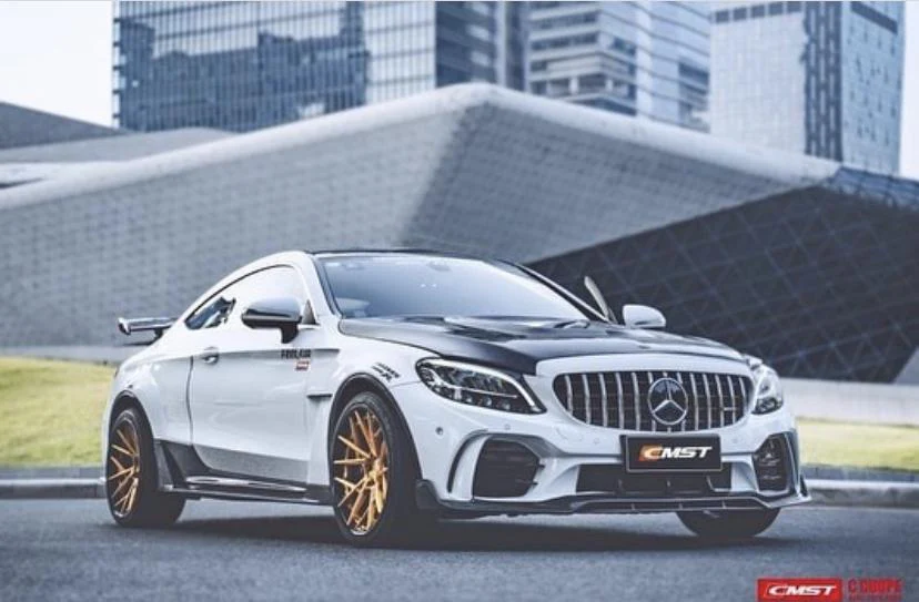 CMST Tuning PP Polyurethane Front Bumper & Grill & Carbon Fiber Front Lip  for Mercedes-Benz C43 C300 2015-2021 Coupe Sedan - Image 7