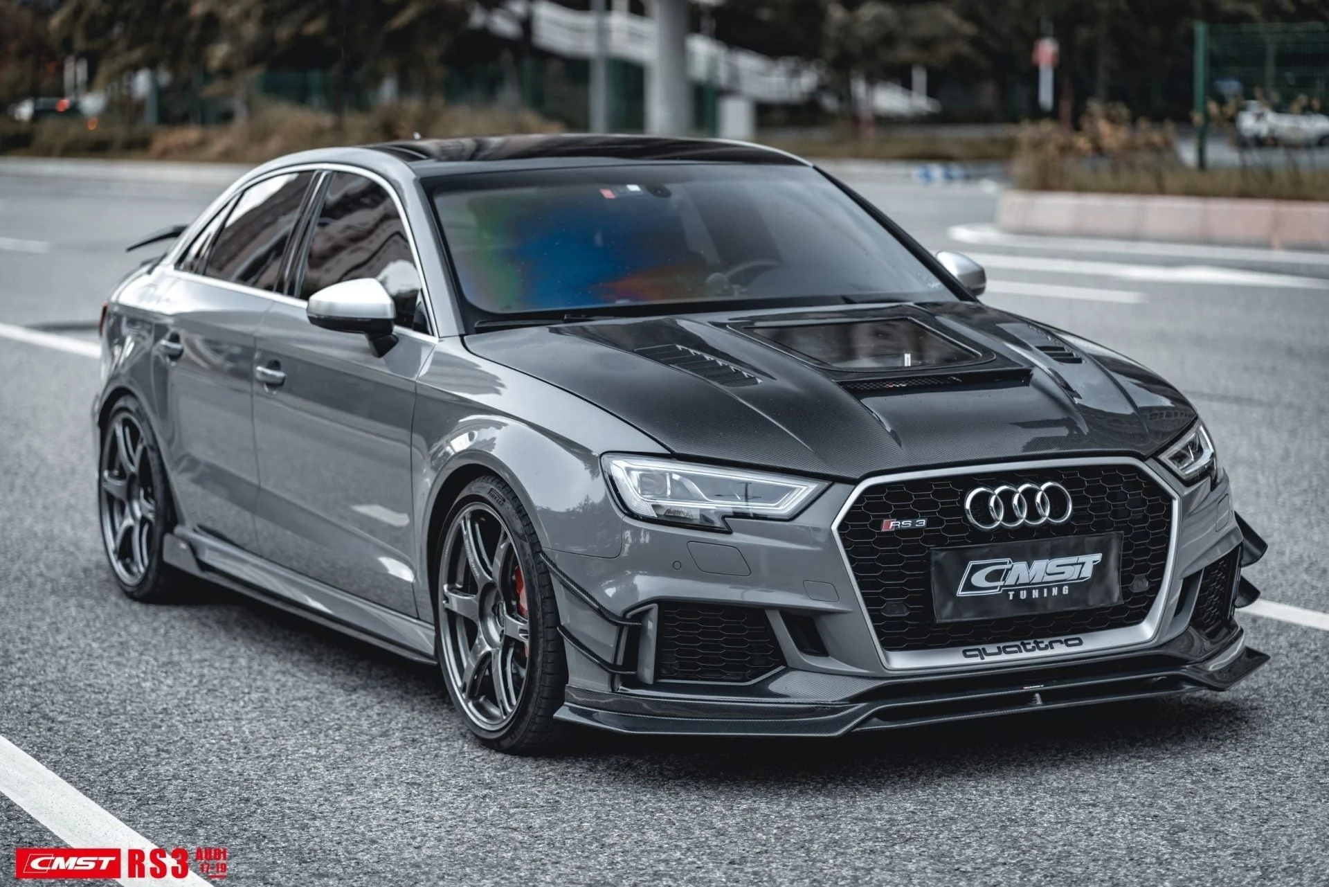 CMST Tuning Glass Transparent Carbon Fiber Hood Bonnet Ver.3 for Audi RS3 2018-2020 & 2014-2020 A3 & A3 S Line & S3 - Image 5