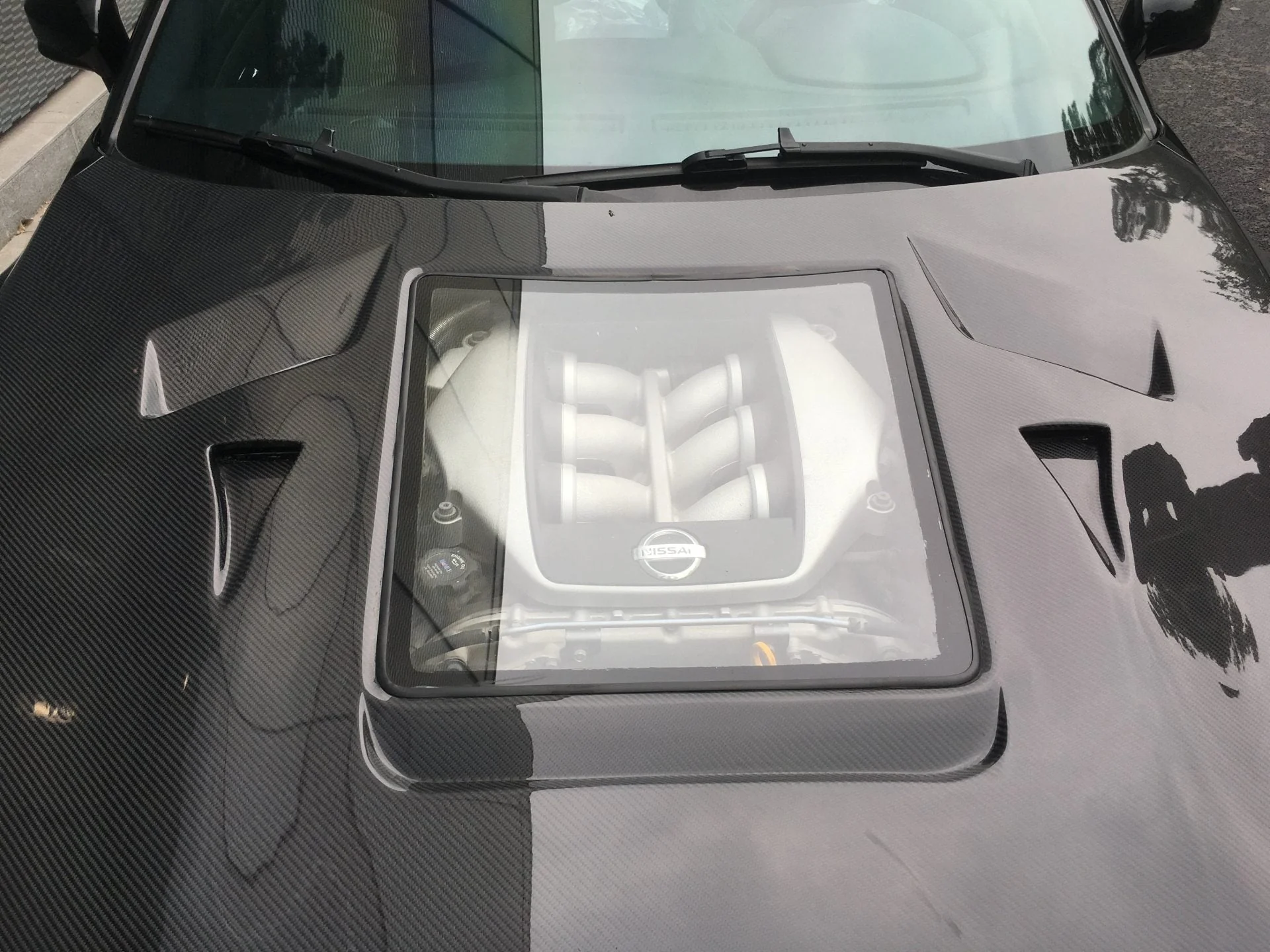 CMST Tuning Nissan GTR GT-R R35 2008-2016 Carbon Fiber Tempered Glass Transparent Hood Window See Through - Image 18