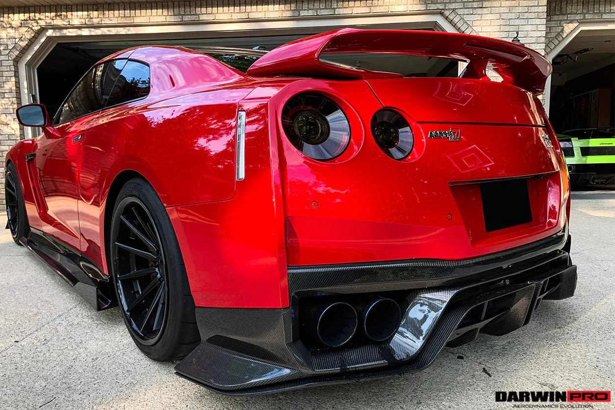 DarwinPRO 2017-2022 Nissan GTR R35 EBA BKSS Style Carbon Fiber Rear Diffuser - Image 6