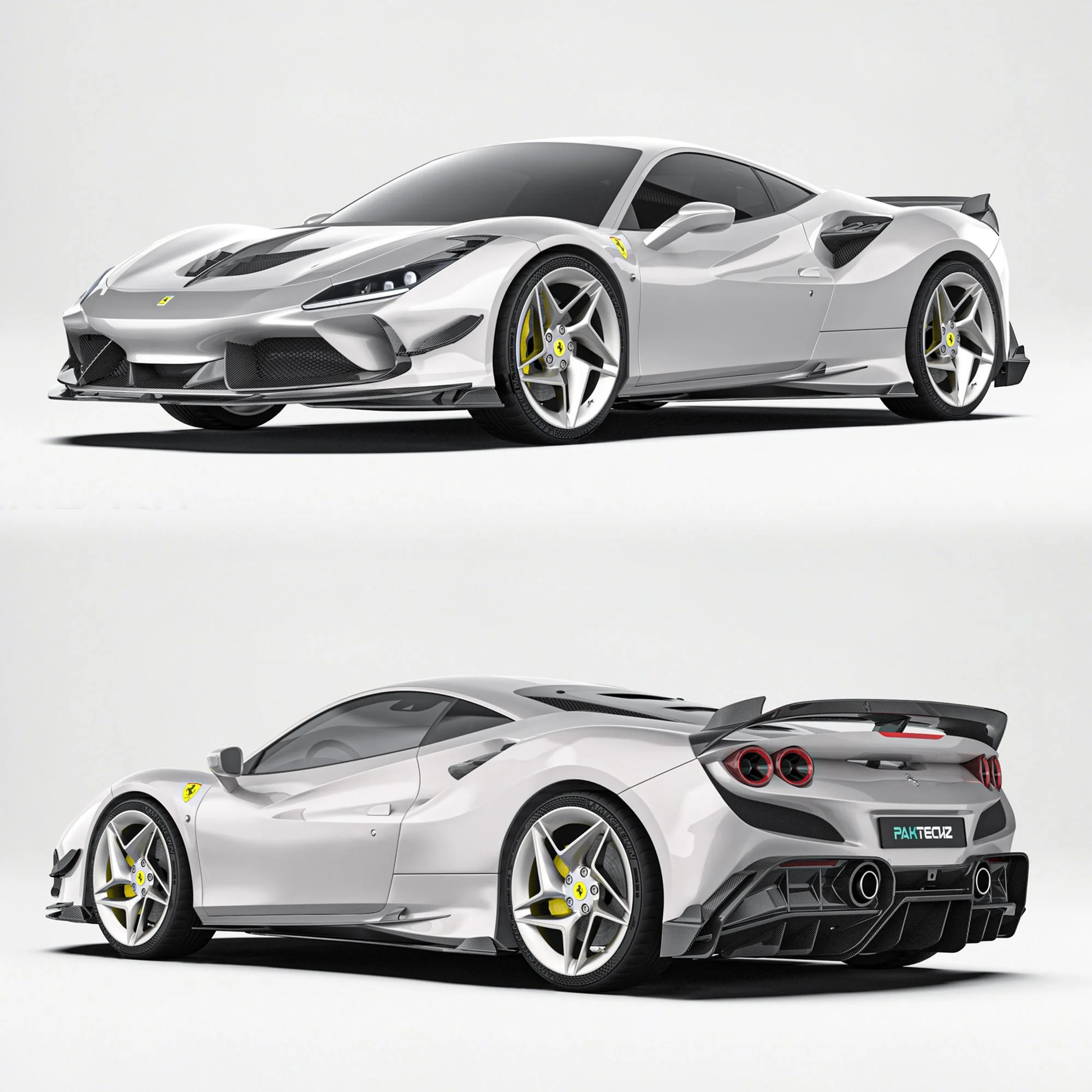 Ferrari F8 Paktechz Full Dry Carbon Aerodynamics kit - Image 2