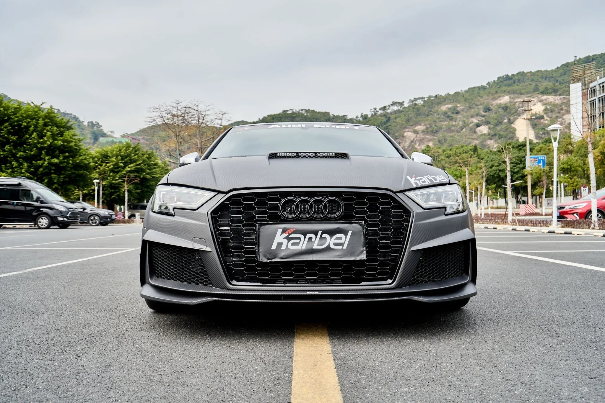 Karbel Carbon Dry Carbon Fiber RS3 Style Front Bumper for Audi A3 & A3 S Line & S3 2017-2020 8.5V - Image 16