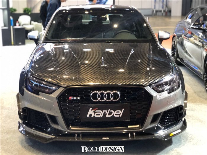 Karbel Dry Carbon Fiber Double-sided Hood Bonnet for Audi RS3 2018-2020 & S3 A3 2014-2020 - Image 9