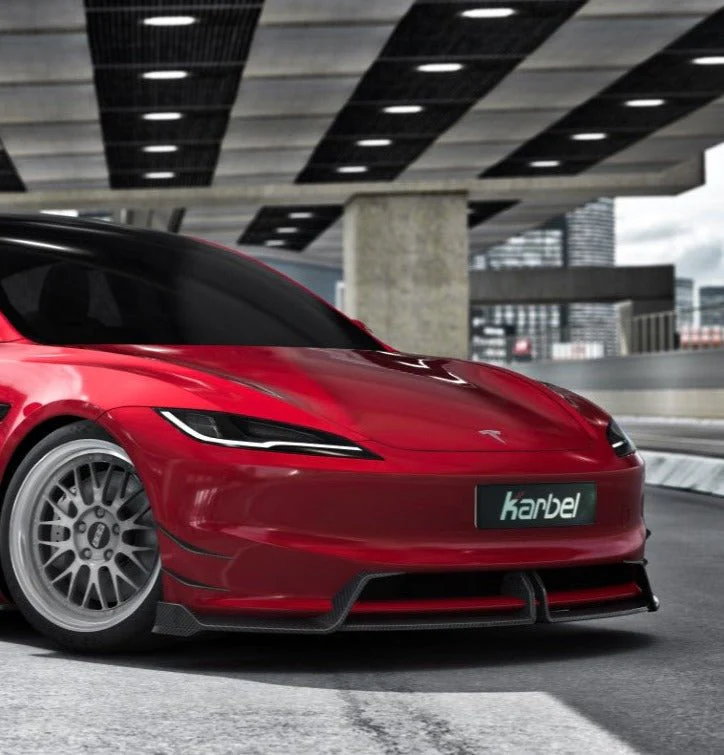 Karbel Pre-preg Carbon Fiber Front Lip for Tesla Model 3 Highland 2024-ON - Image 2