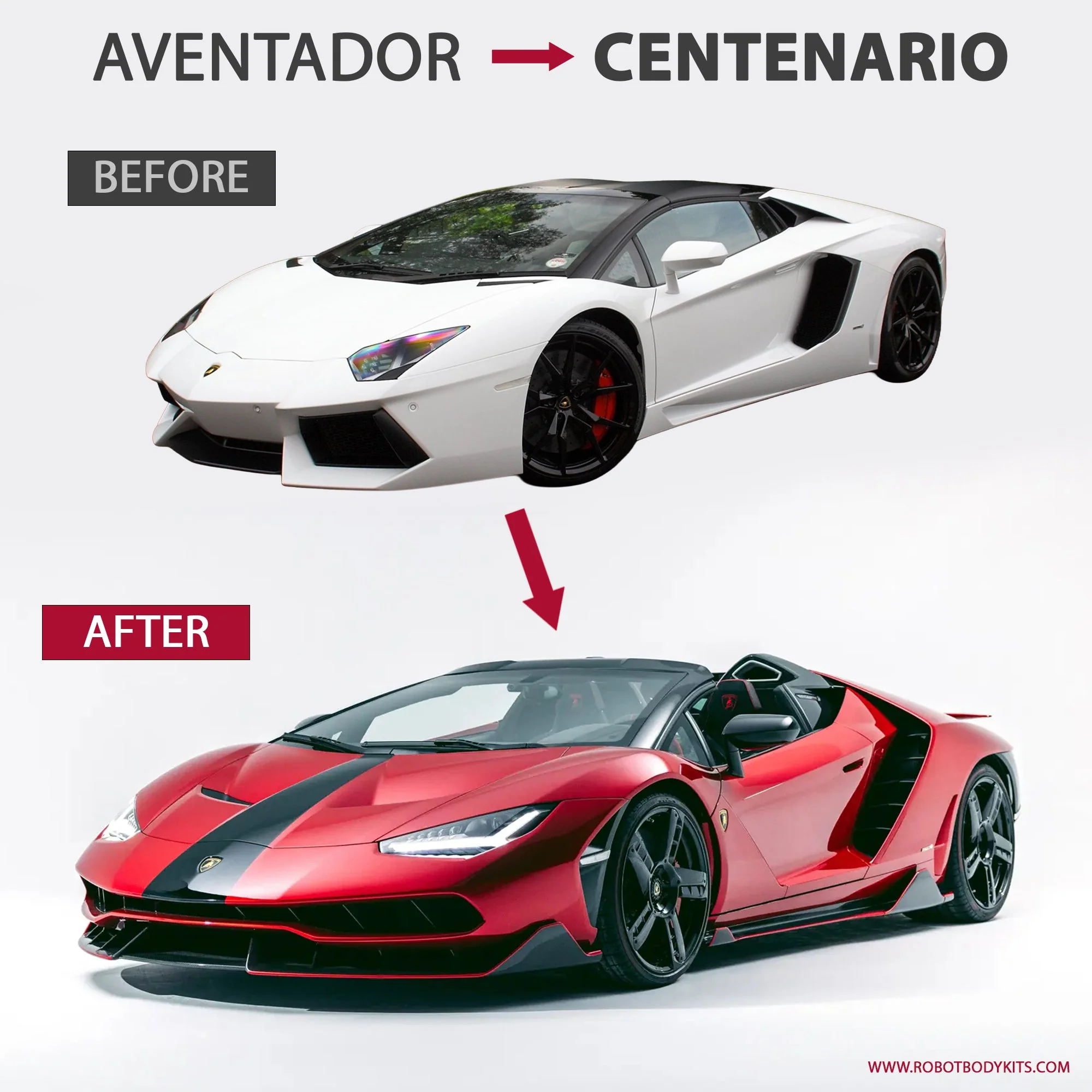 Lamborghini Aventador to Centenario Carbon Fibre Body Kit Conversion