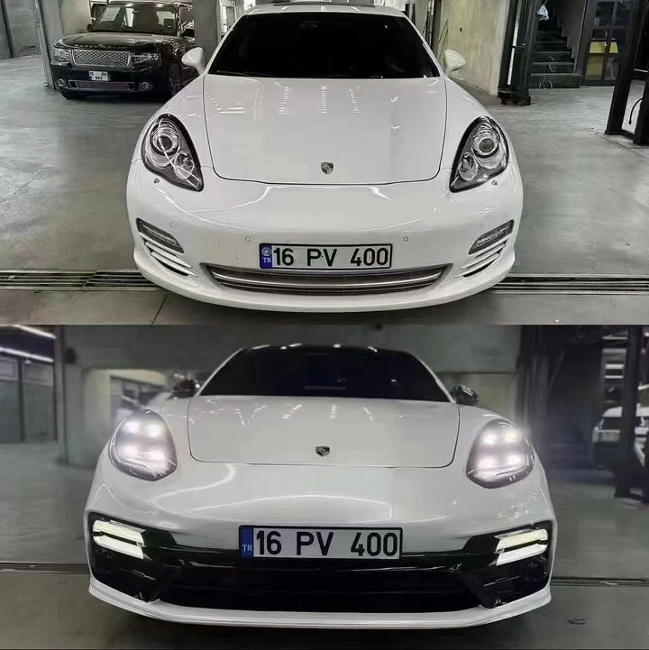 Porsche Panamera 970 Convert to 971 GTS Front Bumper Conversion Kit w/ Headlight