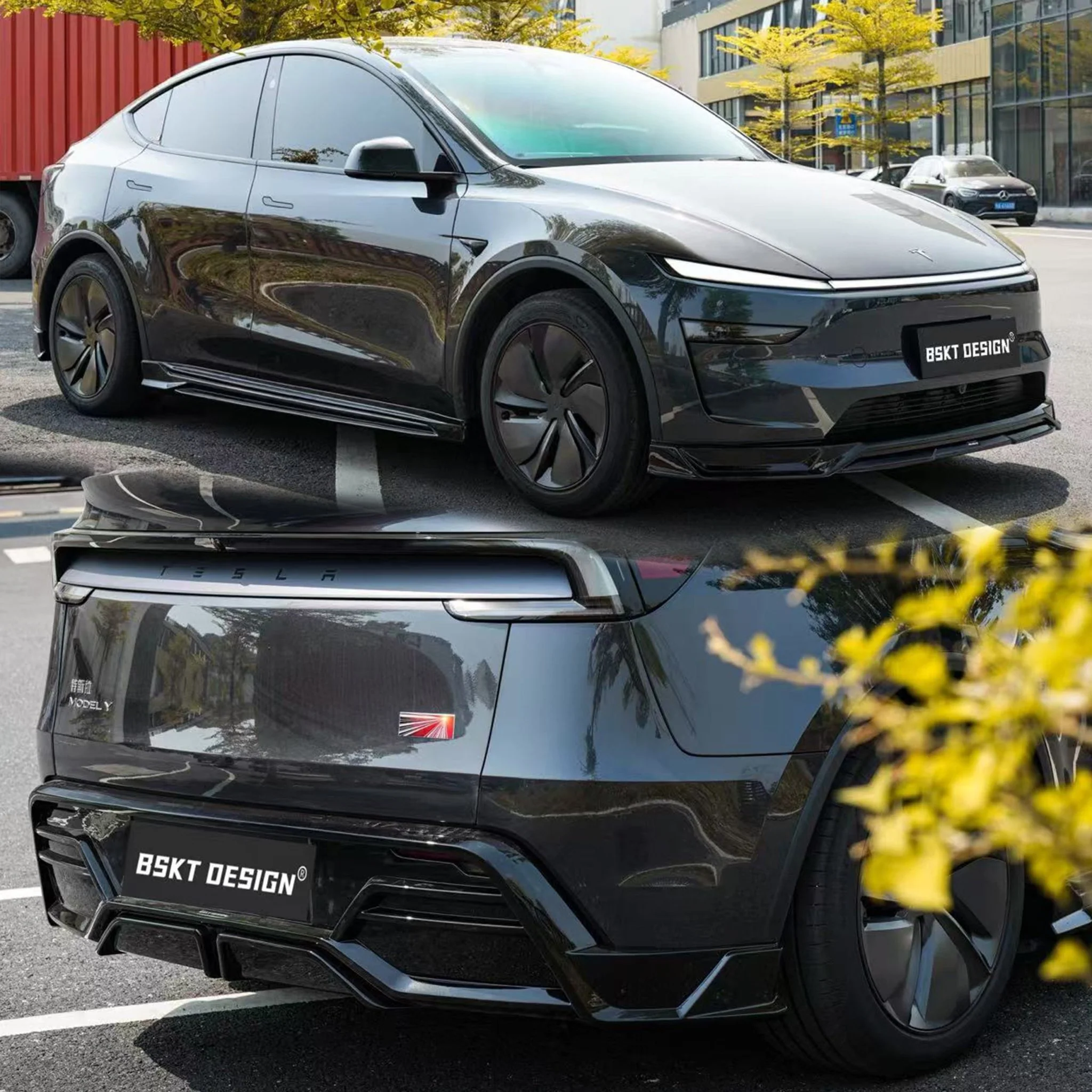 BSKT 2025+ Tesla Model Y Lowline Kit Gloss Black - Image 2