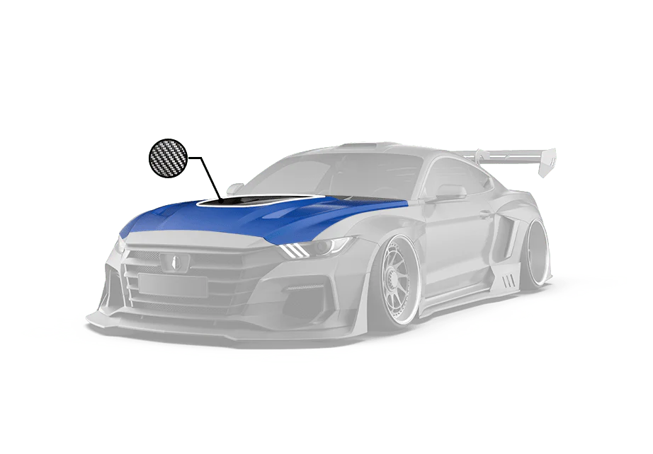Robot S550 Ford Mustang FRP/Carbon Dawn Bonnet - Image 2