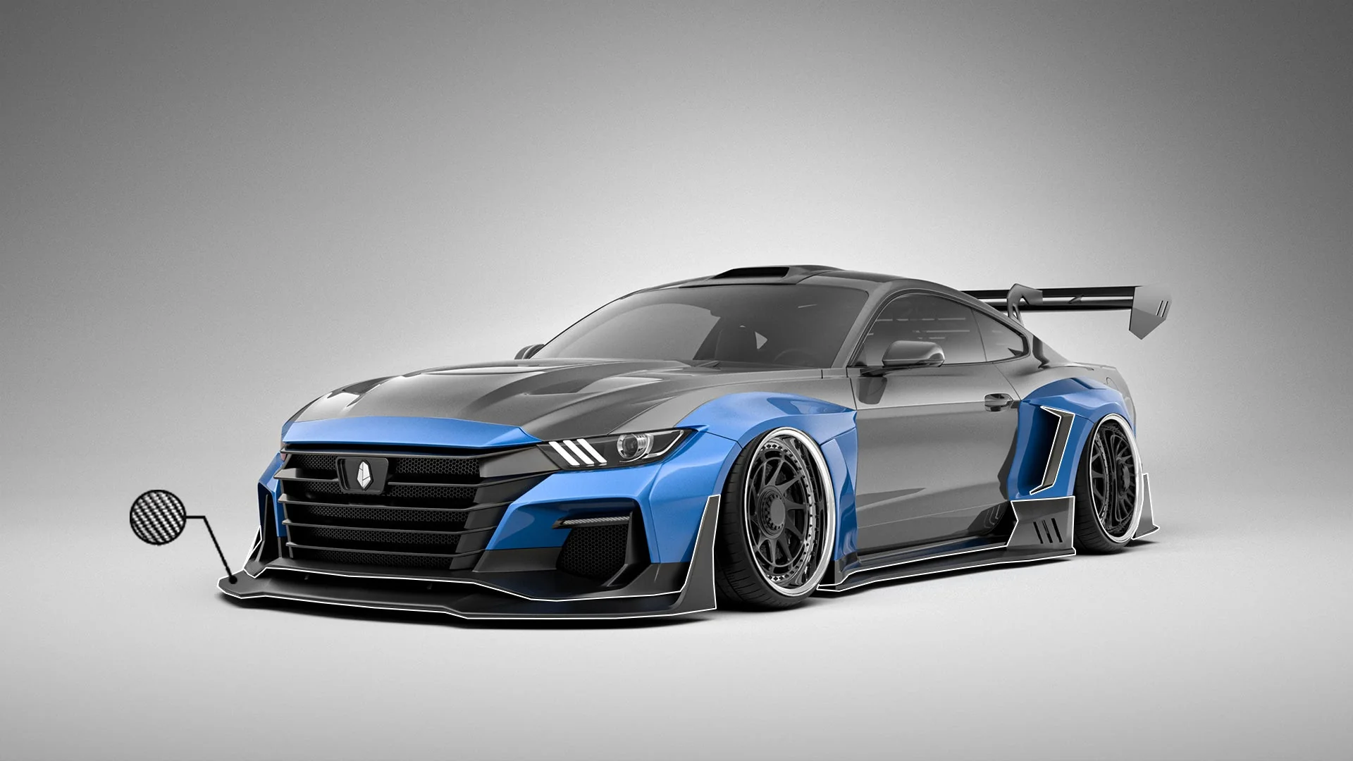 Robot Craftsman Ford Mustang Dawn Widebody Kit 2015-2023 - Image 23