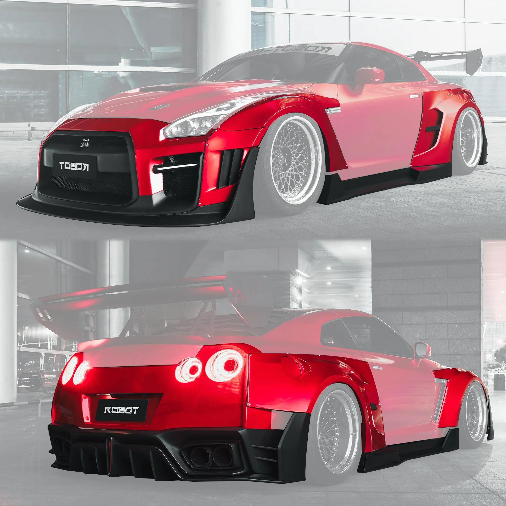 Robot Craftsman Nissan GTR Body Kit R35 WIDEBODY Fibre Glass Reinforced Plastic Complete Body Kit (FRP) - Image 33