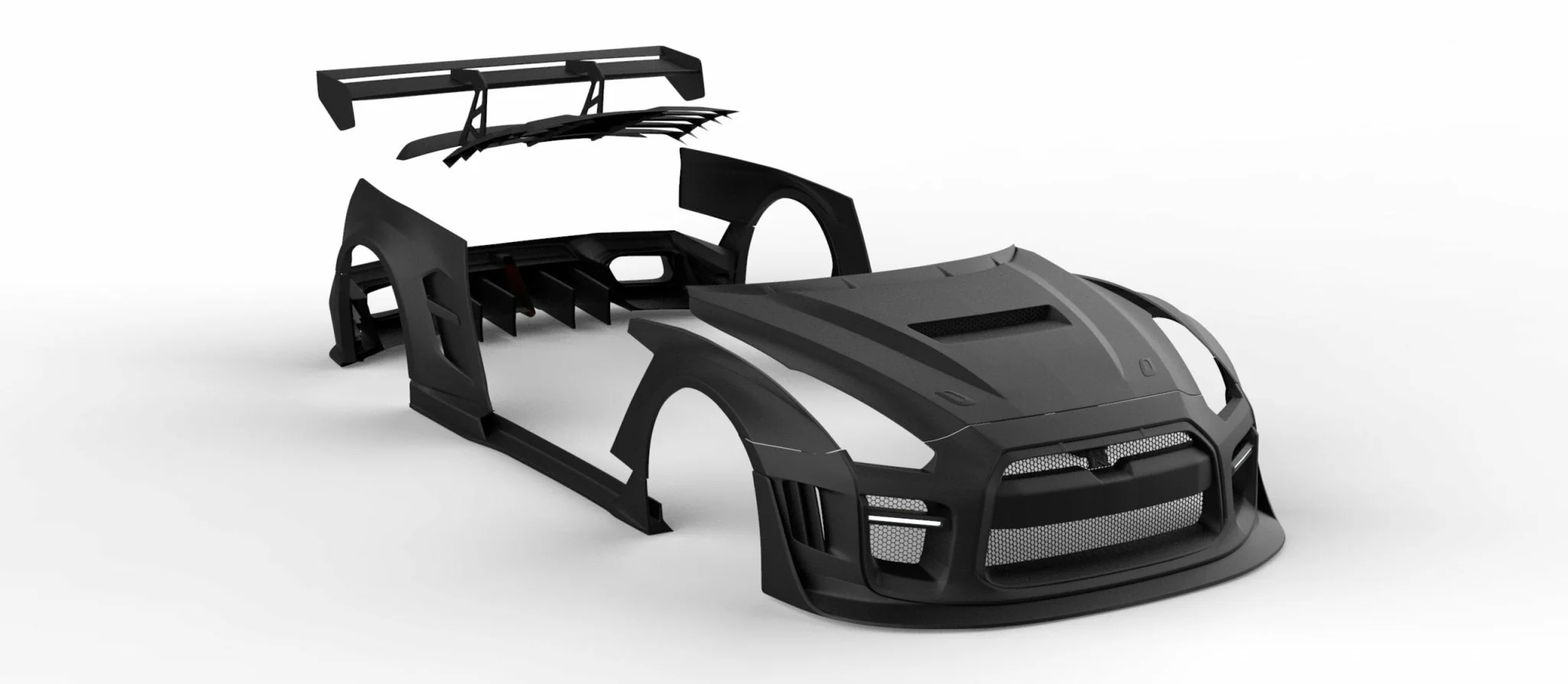 Robot Craftsman Nissan GTR Body Kit R35 WIDEBODY Fibre Glass Reinforced Plastic Complete Body Kit (FRP) - Image 36