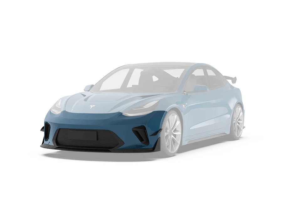 Robot Craftsman Tesla Model 3 “HACKER” Front Bumper & Front Lip (2017–2023 pre-facelift)