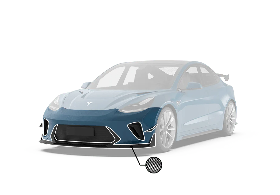 Robot Craftsman Tesla Model 3 “HACKER” Front Bumper & Front Lip (2017–2023 pre-facelift) - Image 2
