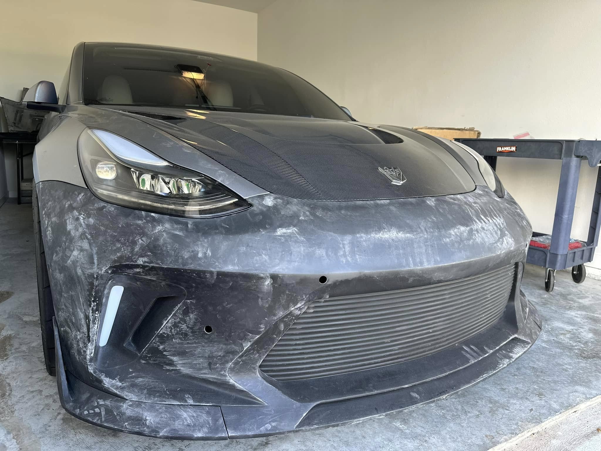 Robot Craftsman Tesla Model 3 “HACKER” Front Bumper & Front Lip (2017–2023 pre-facelift) - Image 3