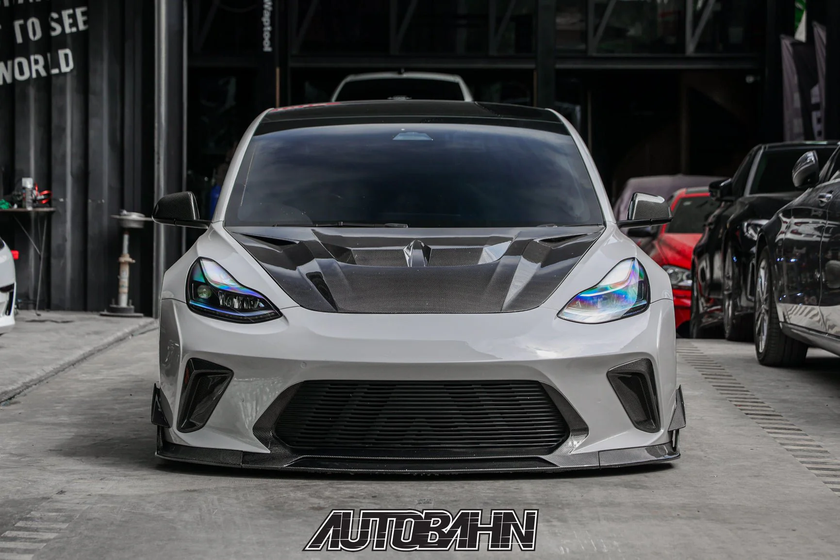 Robot Craftsman Tesla Model 3 “HACKER” Front Bumper & Front Lip (2017–2023 pre-facelift) - Image 5