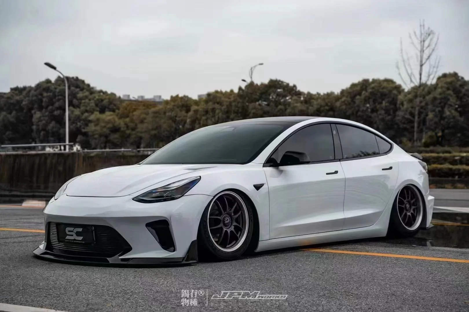 Robot Craftsman Tesla Model 3 “HACKER” Front Bumper & Front Lip (2017–2023 pre-facelift) - Image 6