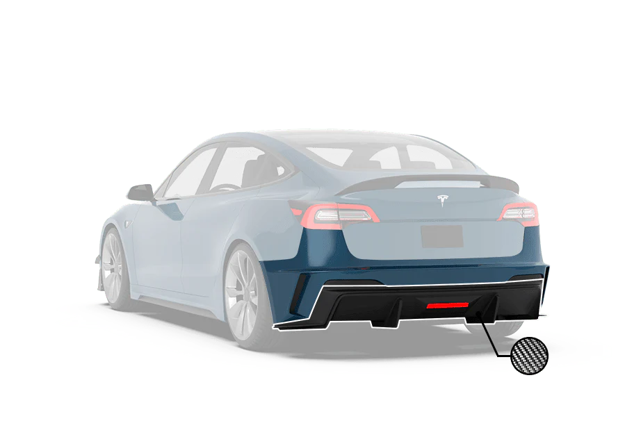 Robot Craftsman Tesla Model 3 “HACKER” Rear Bumper & Diffuser (2017–2023 pre-facelift) - Image 2