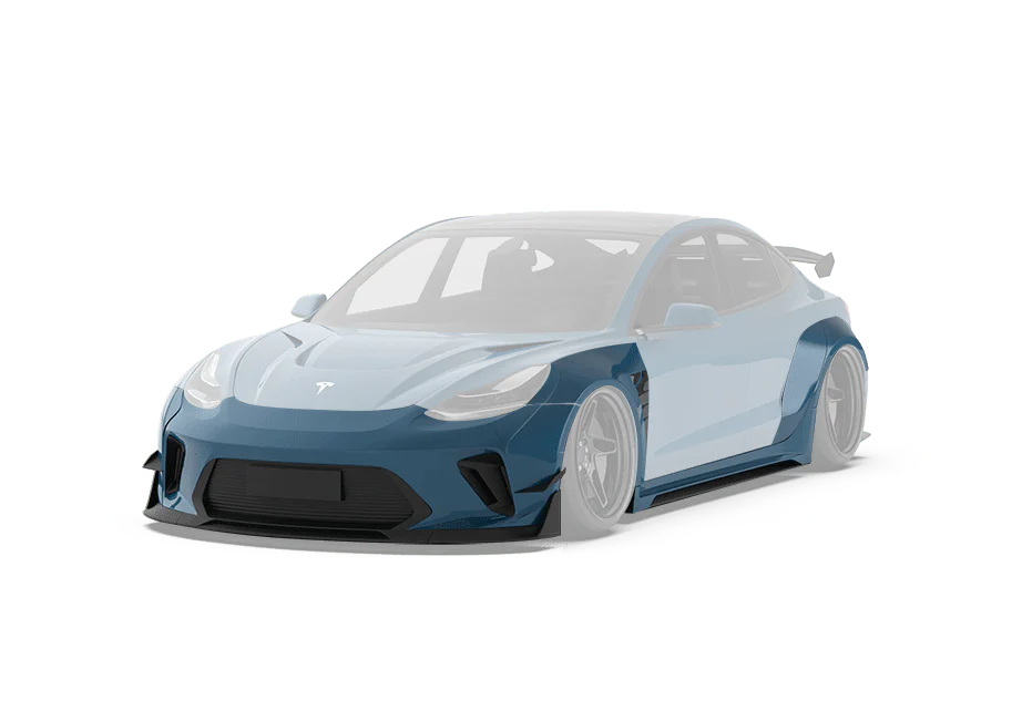 Robot Craftsman Tesla Model 3 2017-2023 “HACKER” Widebody FRP & Partial Carbon Full Kit - Image 3