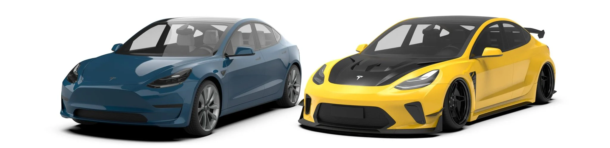 Robot Craftsman Tesla Model 3 2017-2023 “HACKER” Widebody FRP & Partial Carbon Full Kit - Image 8
