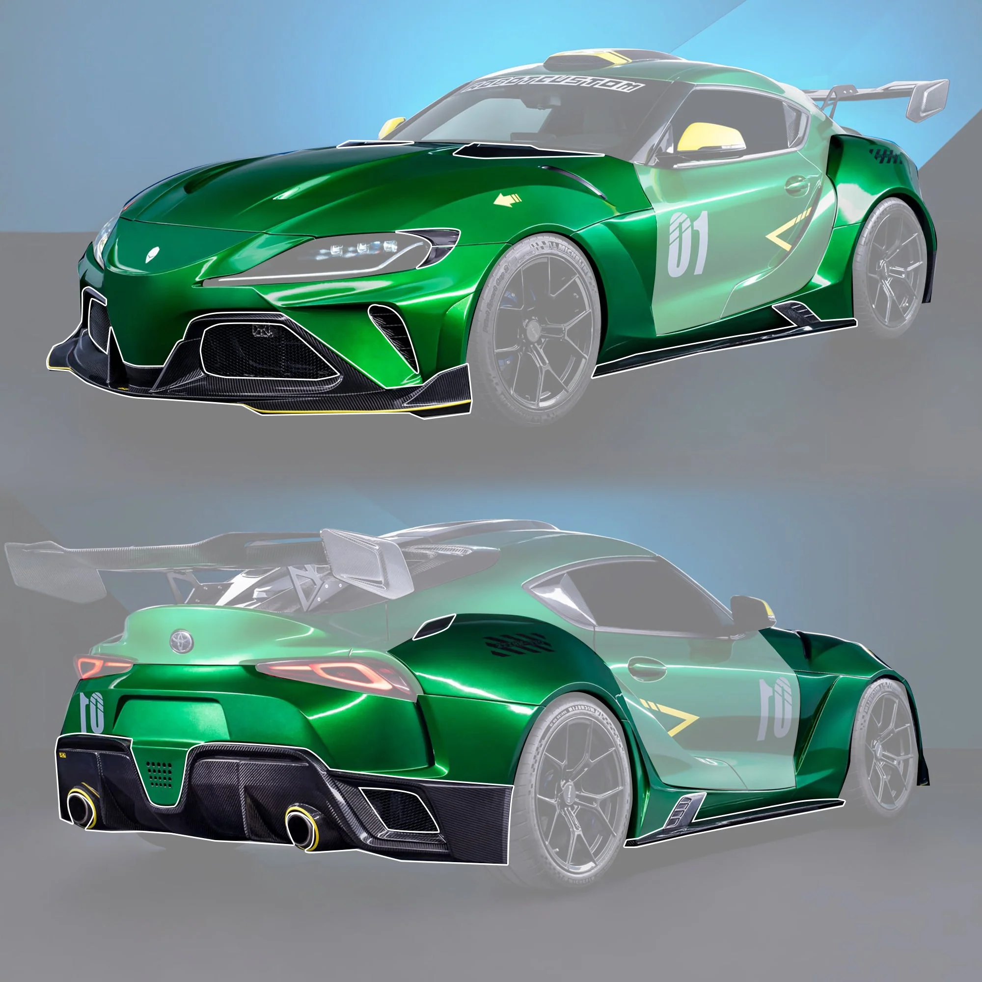Robot Hyperion (Style B) Toyota GR Supra Moray Full Widebody Kit - Image 17