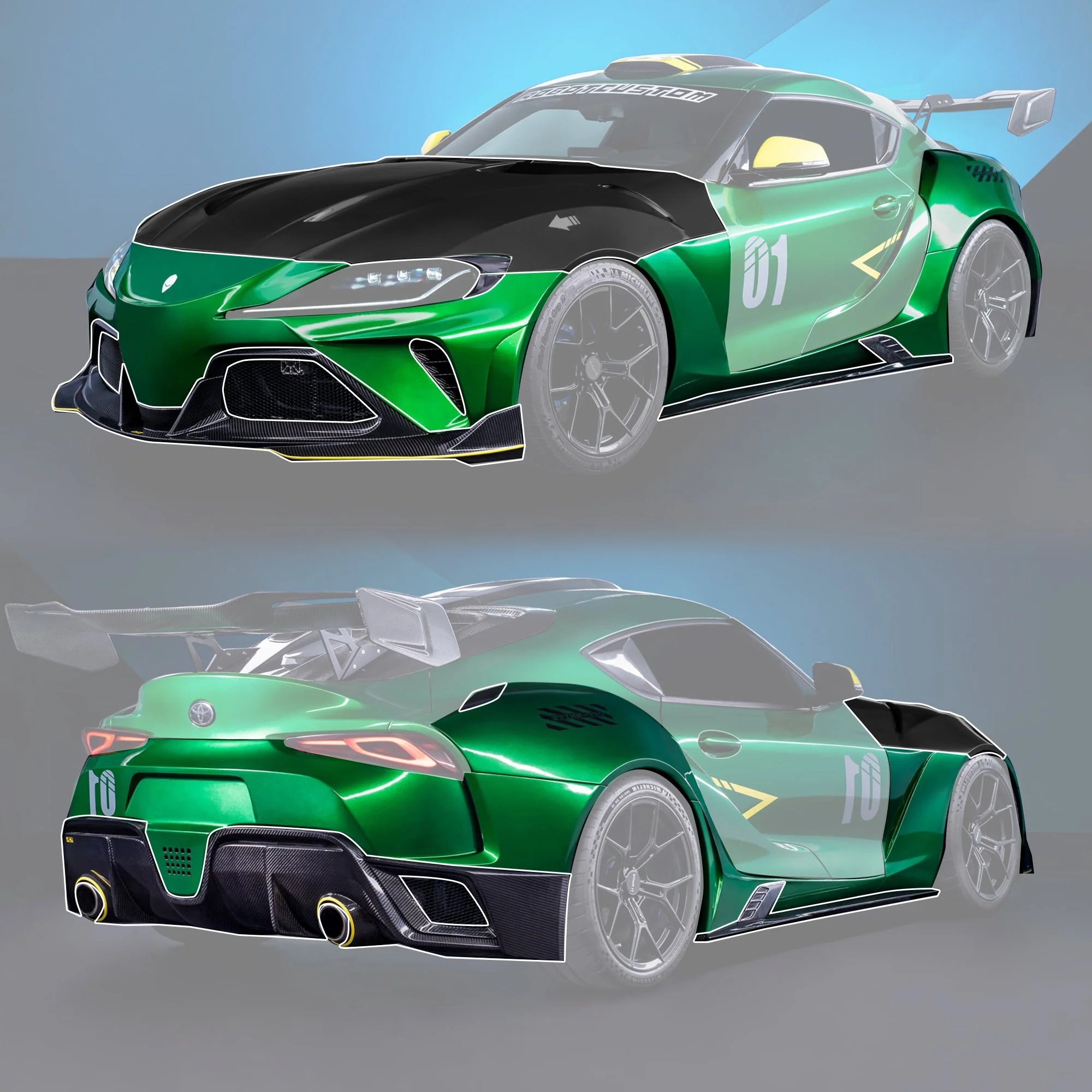Robot Hyperion (Style B) Toyota GR Supra Moray Full Widebody Kit - Image 21