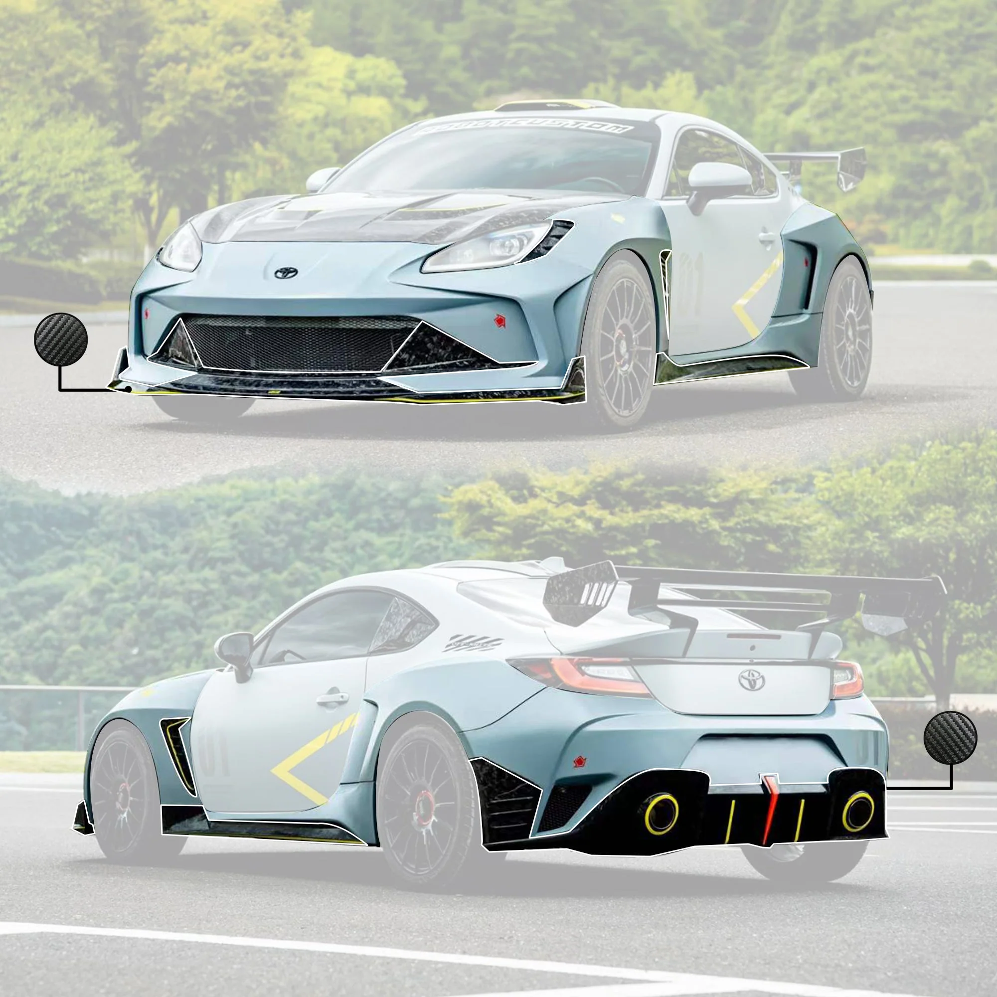 Robot Craftsman Toyota GR86 / BRZ Complete Widebody Kit - Image 3