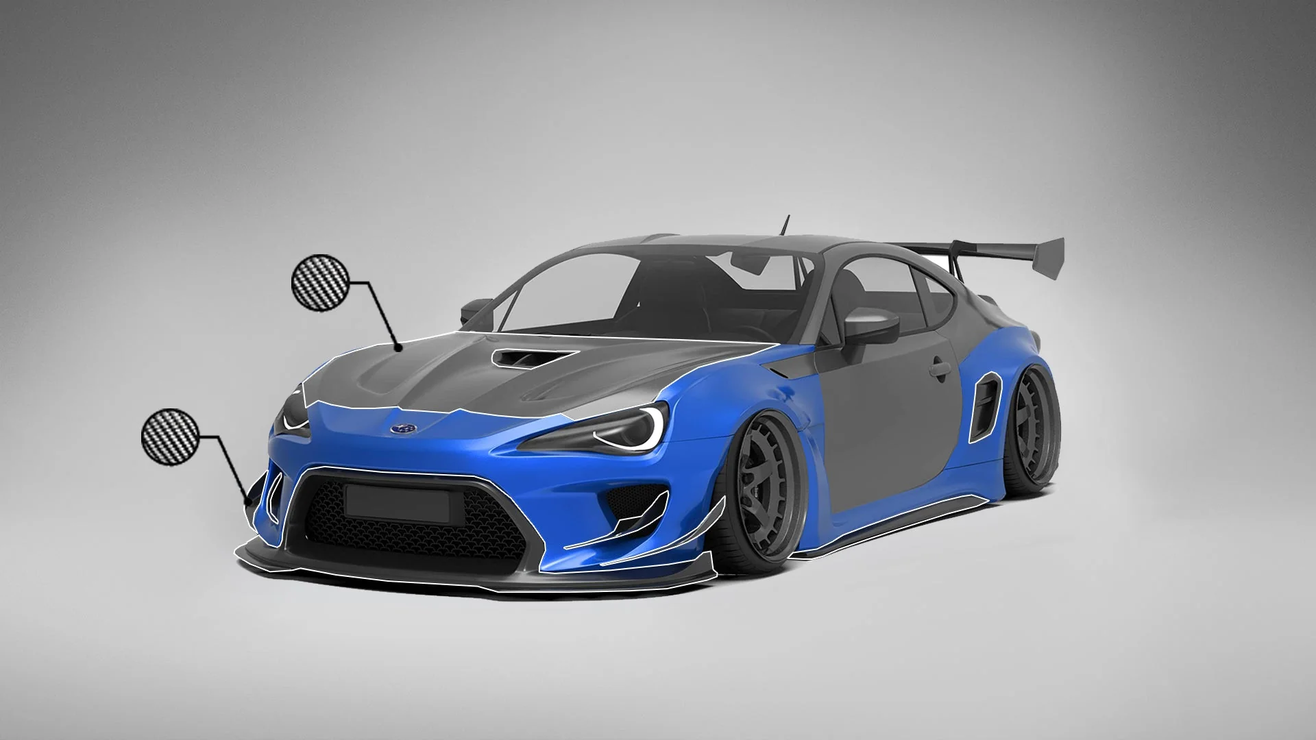 Robot Craftsman Toyota GT86 / BRZ / FRS Fibre Glass Reinforced Plastic Complete Body Kit (FRP) Fits Toyota GT86 / Subaru BRZ – First Gen (2012–2021) - Image 26