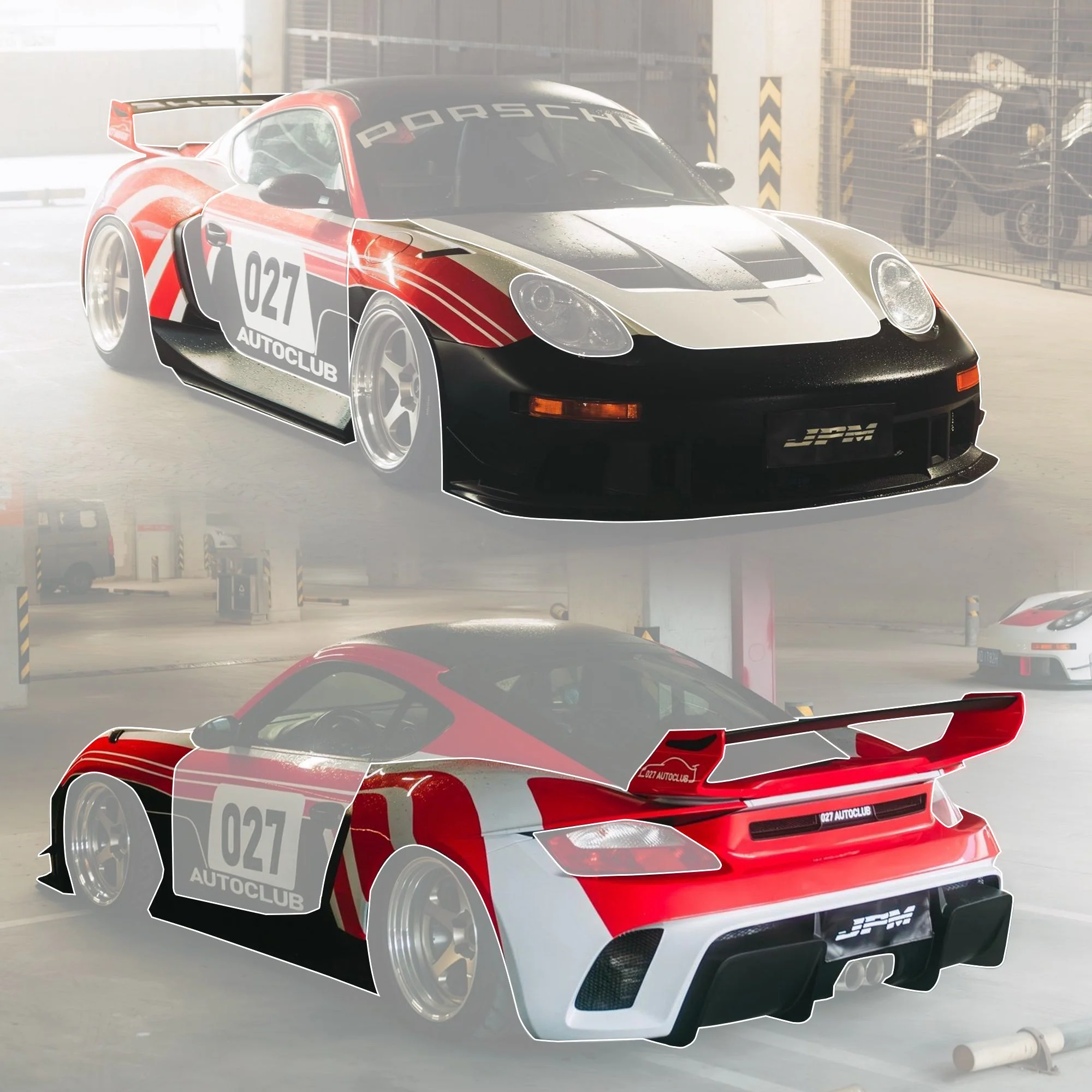 Robot Porsche 987.1 (2005-2009) "Stuka" Cayman Full FRP & Partial Carbon Widebody Kit - Image 23