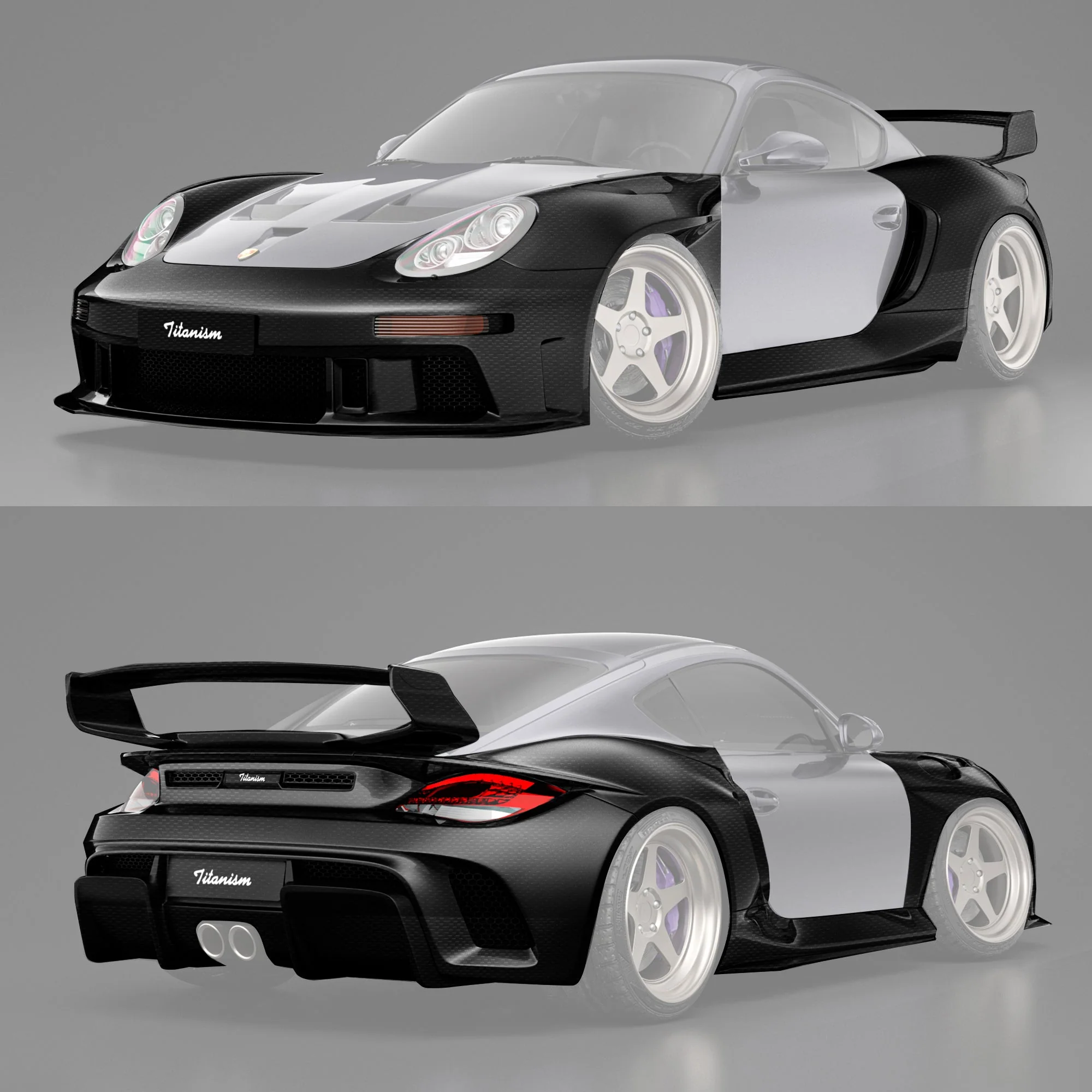 Robot Porsche 987.2 (2009–2012) "Stuka" Cayman Full FRP & Partial Carbon Widebody Kit - Image 5