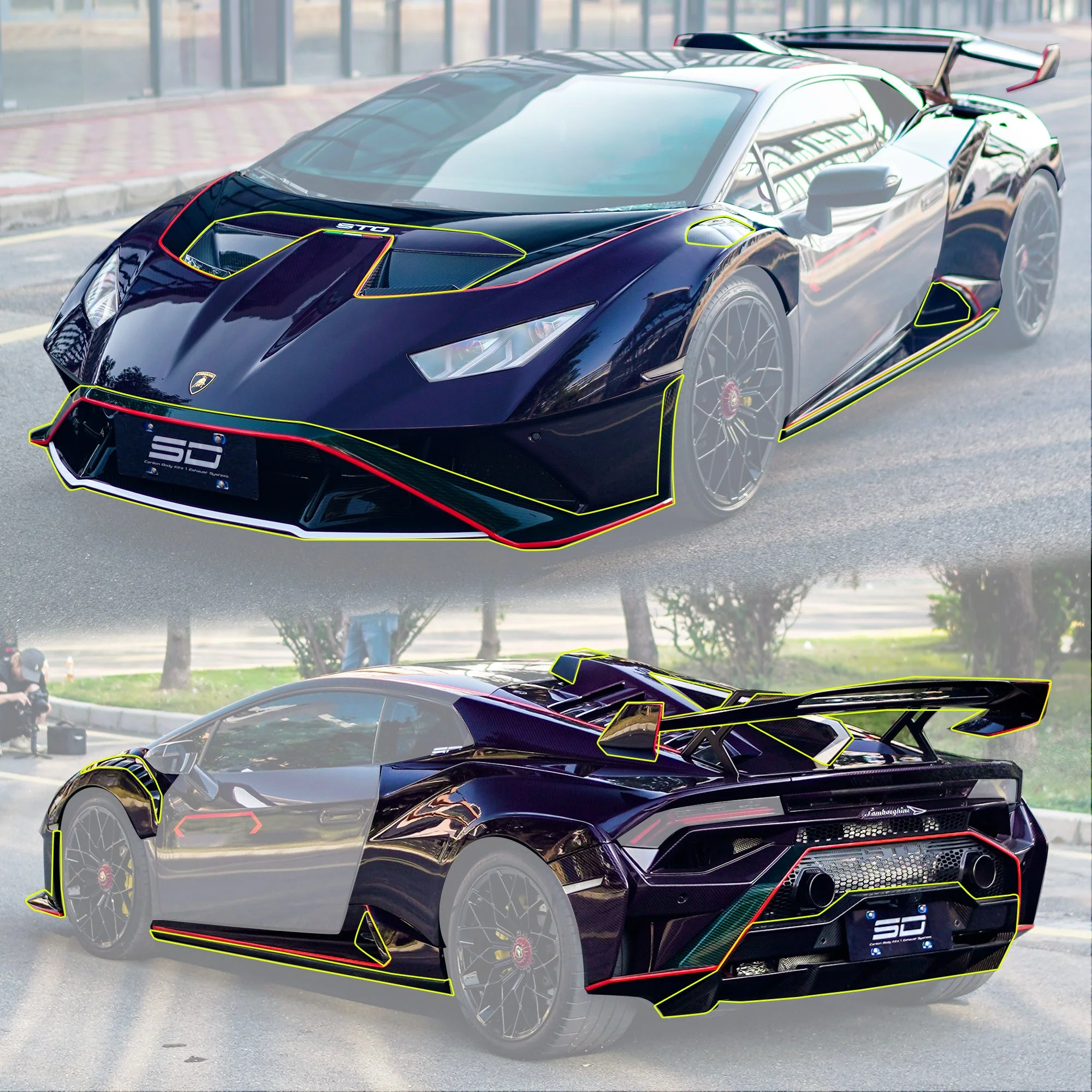 SD Dynamics Lamborghini Huracan to STO Conversion Dry-Carbon Full Body Kit - Image 45
