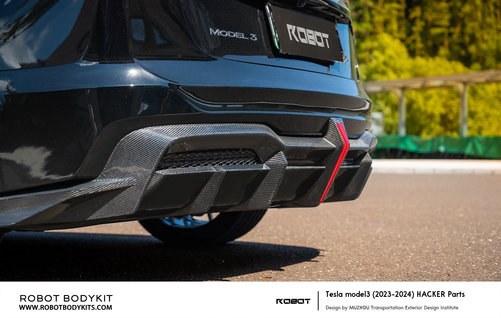 Robot Craftsman Tesla Model 3 Highland "HACKER" Rear Bumper & Diffuser - Image 5